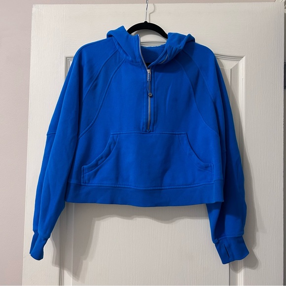 Lululemon Cropped Half Zip Scuba Jacket Blue Nile - Picture 2 of 6